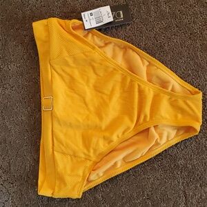 Womens IBIZA Gold High Waisted High Leg Bikini Swim Bottoms Size  L XL 1X  NWT